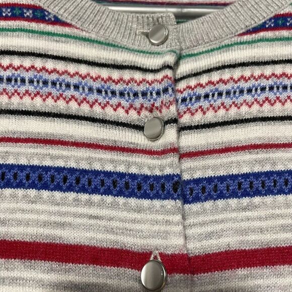 Talbots Button Up Cardigan Womens Medium Lambswool Luxury Timeless Boho Nautical - Picture 3 of 8